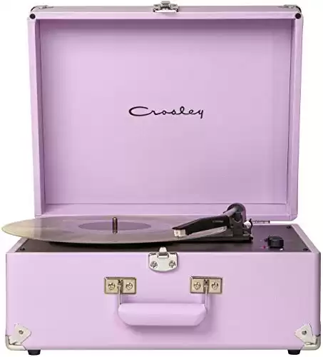 Crosley CR6253U-001A Anthology Vintage 3-Speed Bluetooth Suitcase Turntable, Lavender
