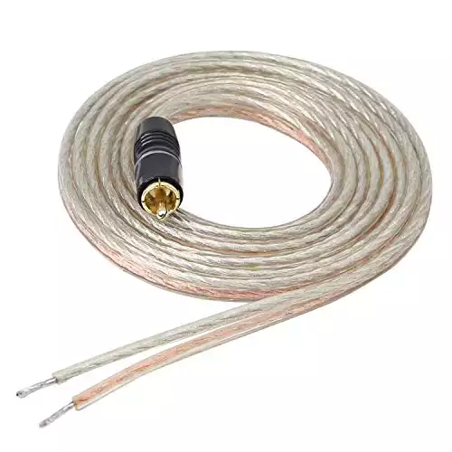 XMSJSIY RCA Speaker Wire Pigtail Bare Cable RCA Plug Open End Subwoofer Wire