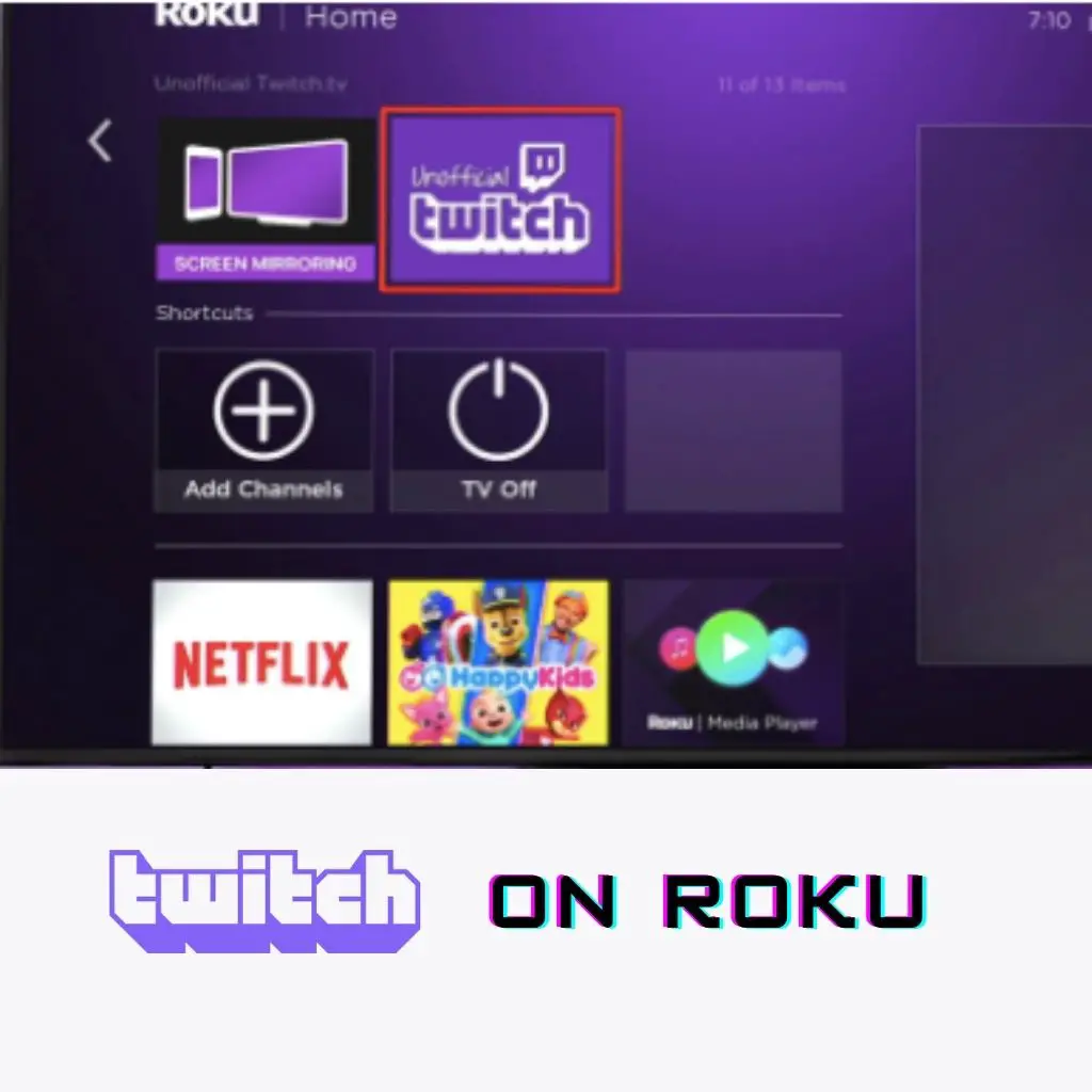 Image showing Channels with a textTwitch on Roku