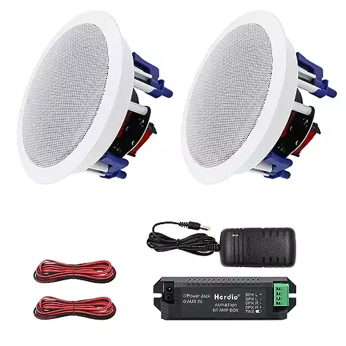 Herdio 5.25 Inch Bluetooth Ceiling Speakers Home Recessed Speaker System