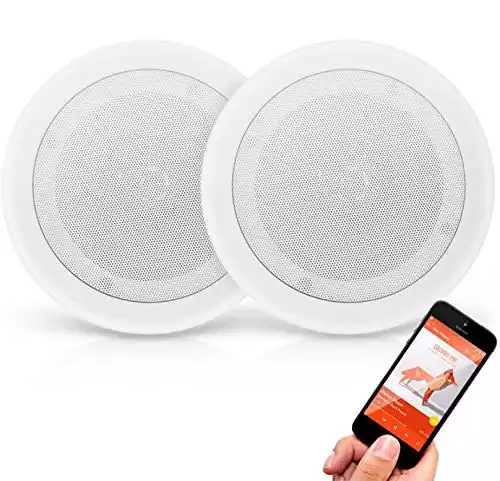 Pyle Pair 8” Bluetooth Flush Mount In-wall In-ceiling 2-Way Universal Home Speaker System